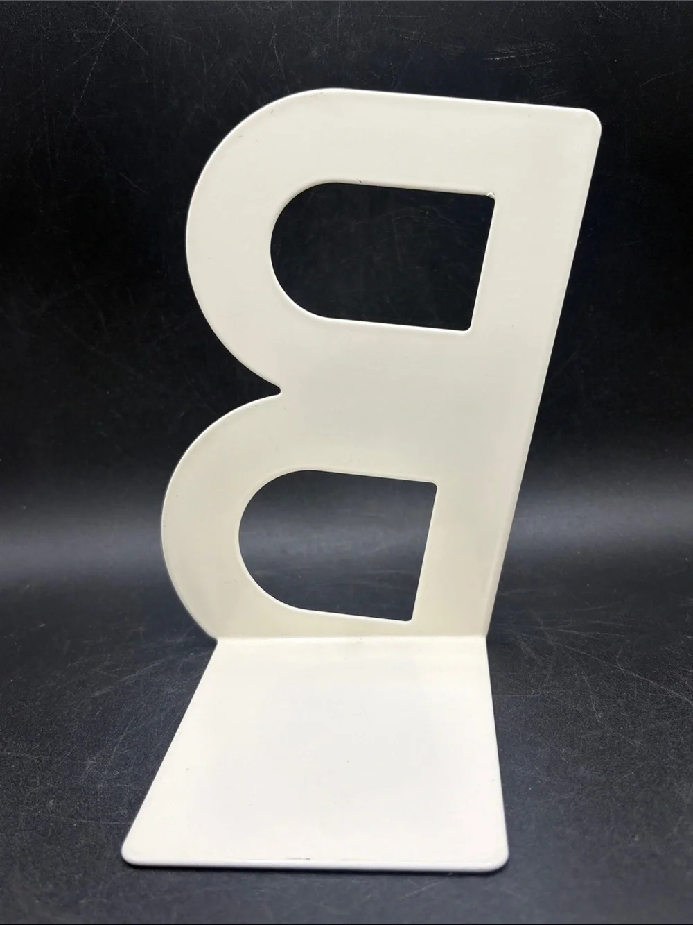 IKEA Billy Letter B Bookend Slanted Metal White Tone Minimalist Shelf Decor